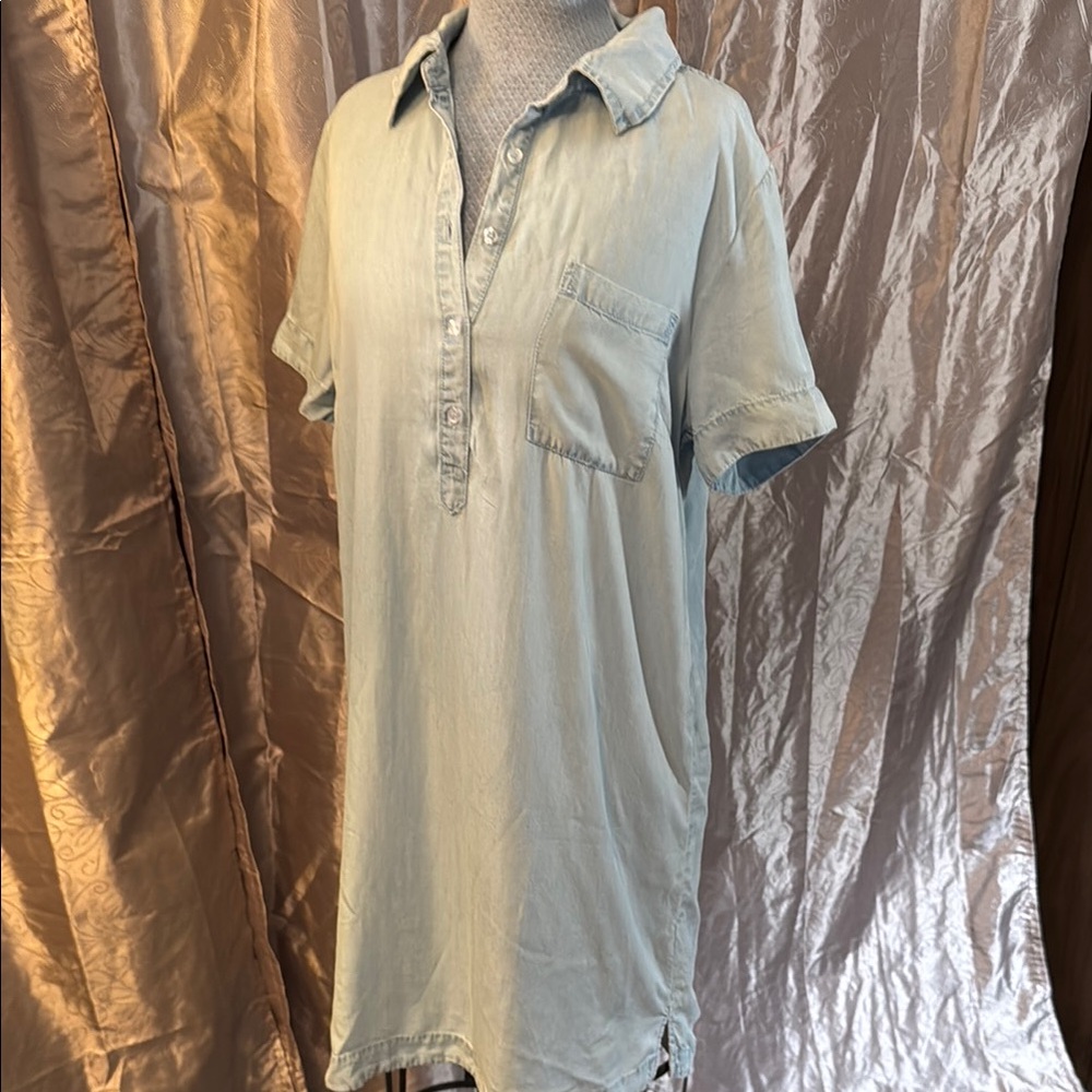 Hem & Thread Blue Mini Dress with Decorative Hem